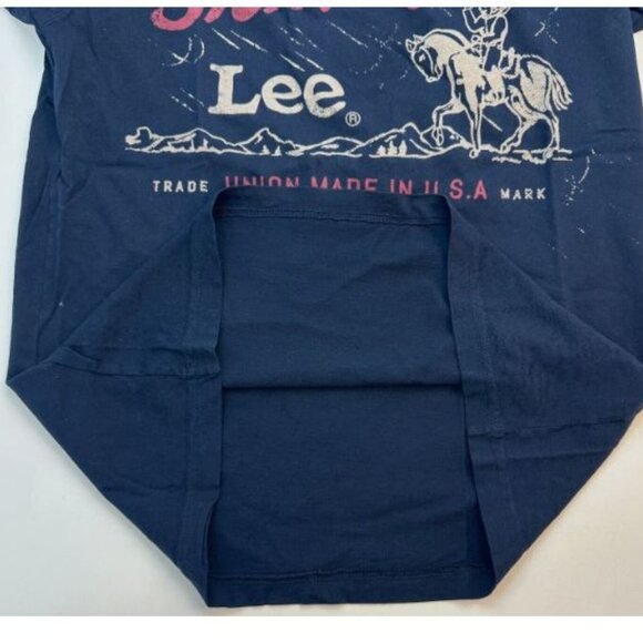 Lee Storm Rider Made in USA T- Shirt Tee Cotton Men's Size S Dark Navy New - Picture 7 of 8